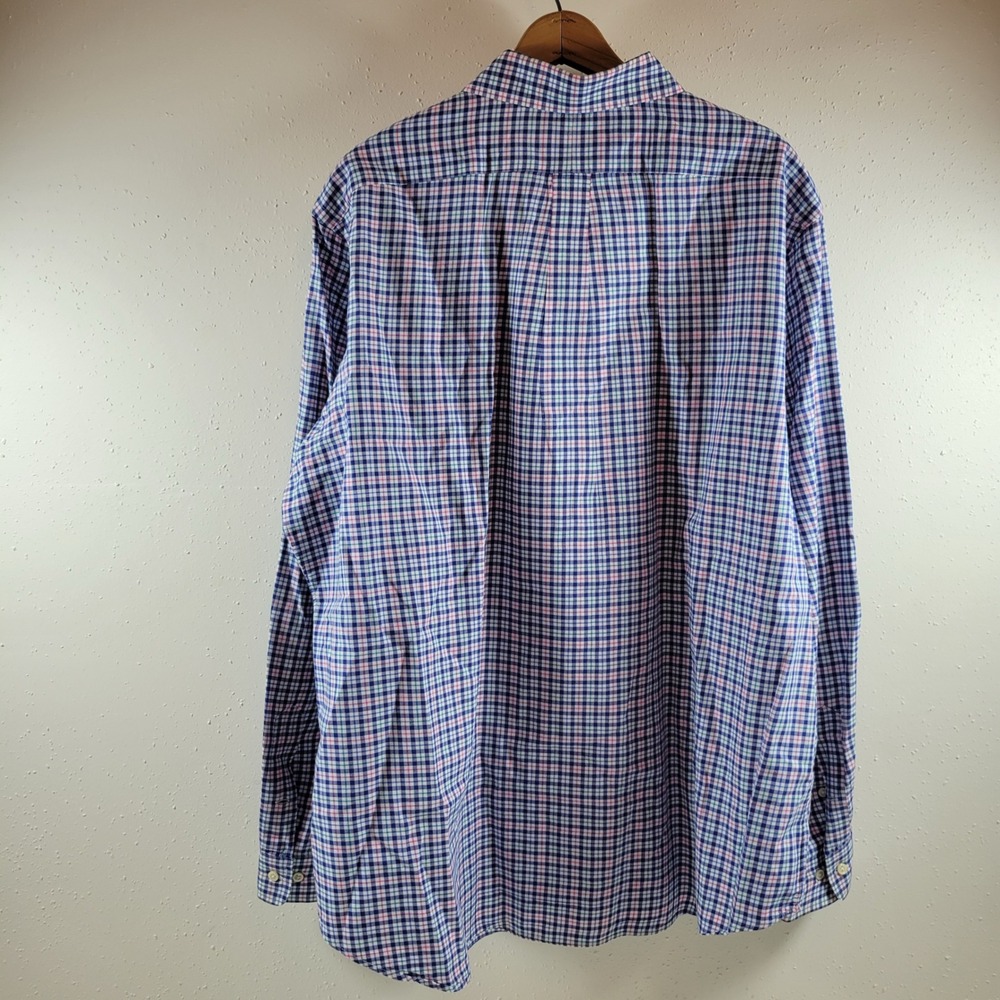 Ralph Lauren Button Down Shirt Mens XXL Blue Plaid Excellent Long Sleeve Cotton - Picture 2 of 7